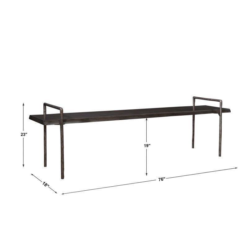 Chandos - Wooden Bench - Dark Gray