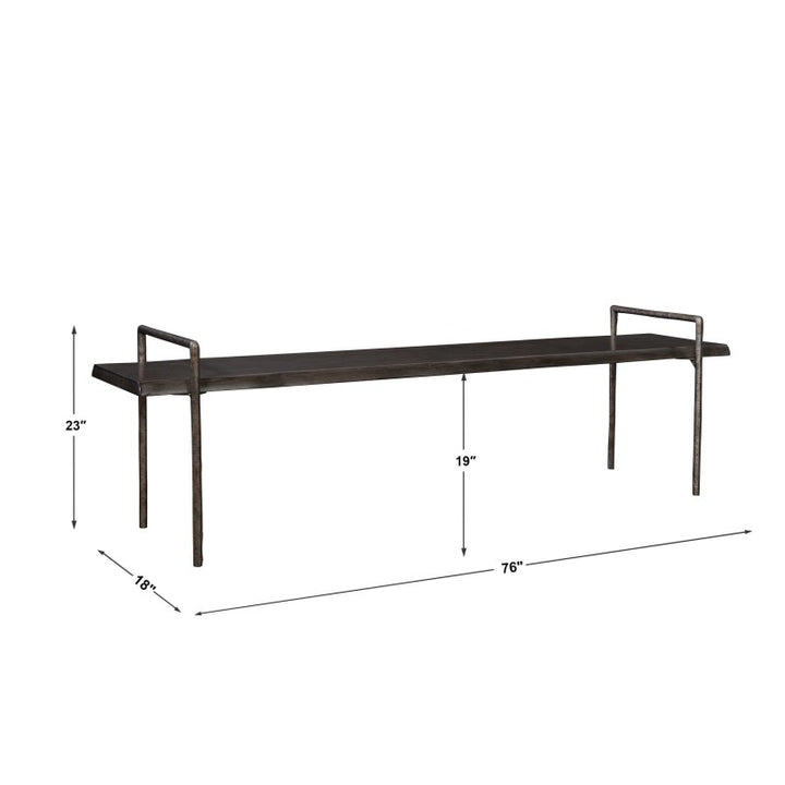 Chandos - Wooden Bench - Dark Gray