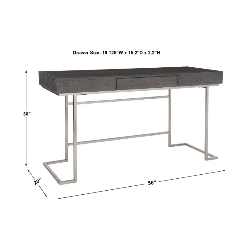 Claude - Modern Oak Desk - Dark Gray