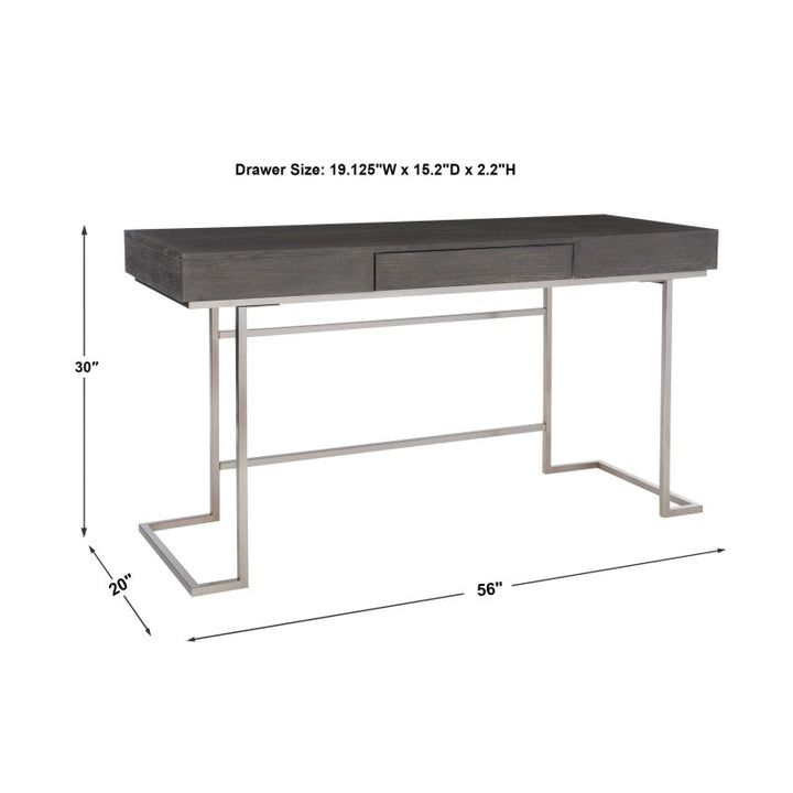 Claude - Modern Oak Desk - Dark Gray
