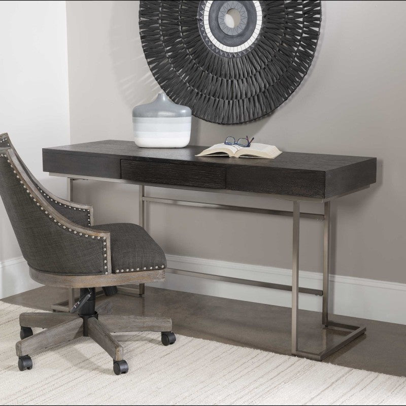 Claude - Modern Oak Desk - Dark Gray