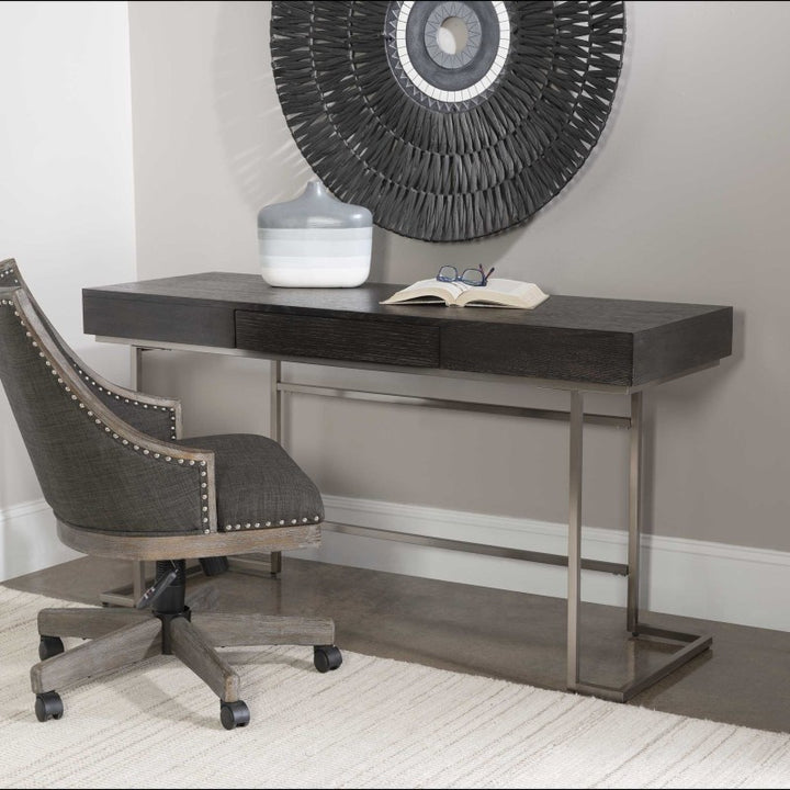 Claude - Modern Oak Desk - Dark Gray