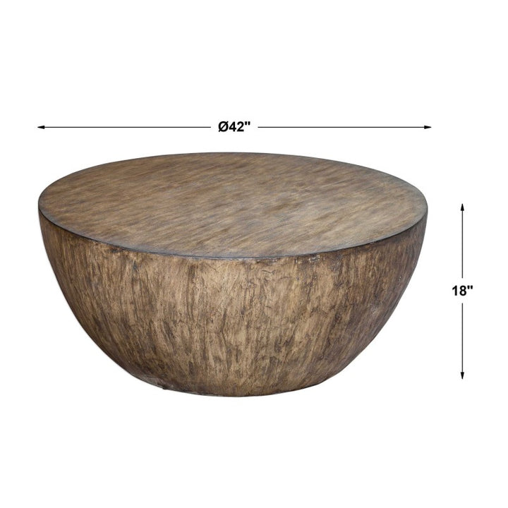 Lark - Round Wood Coffee Table - Dark Brown