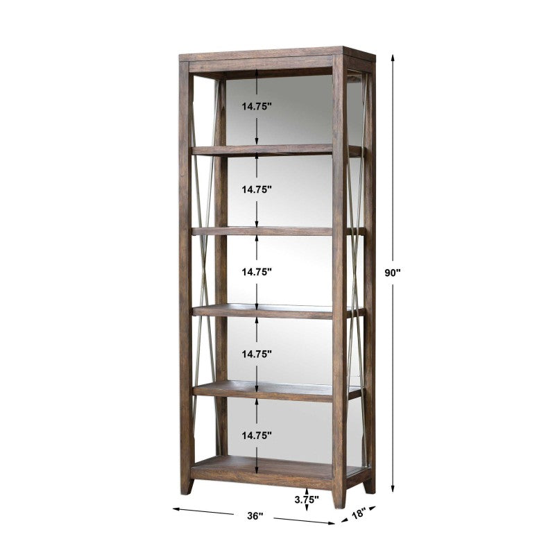 Delancey - Weathered Oak Etagere - Dark Brown
