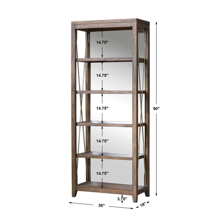 Delancey - Weathered Oak Etagere - Dark Brown