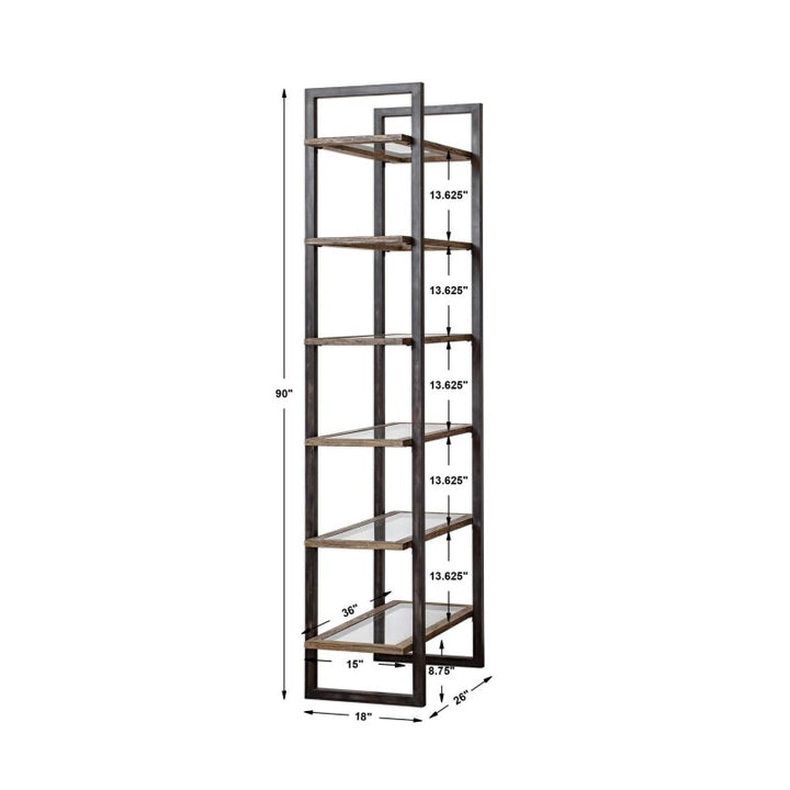 Olwyn - Industrial Etagere - Dark Brown