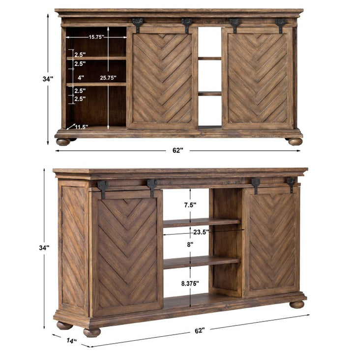 Primalia - Barn Door Media Console - Light Brown