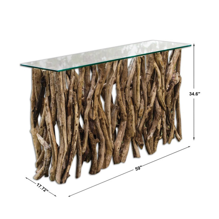 Teak Wood - Console - Light Brown