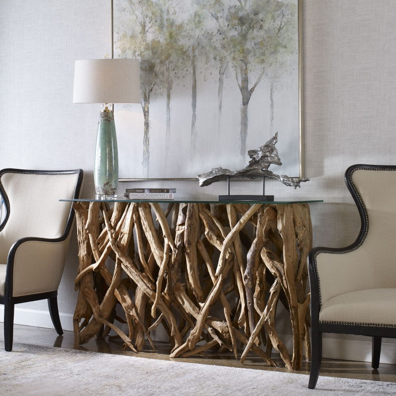Teak Wood - Console - Light Brown