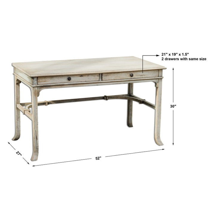 Bridgely - Aged Writing Desk - Beige