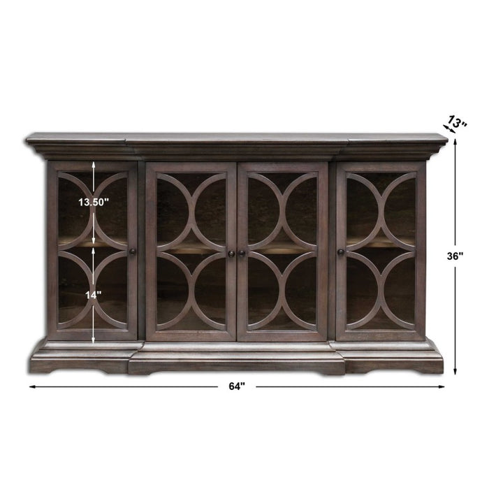Belino - Wooden 4 Door Chest - Dark Brown