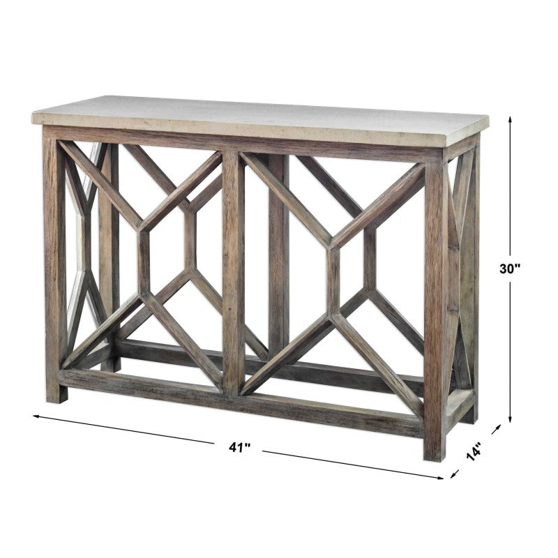 Catali - Stone Console Table - Ivory