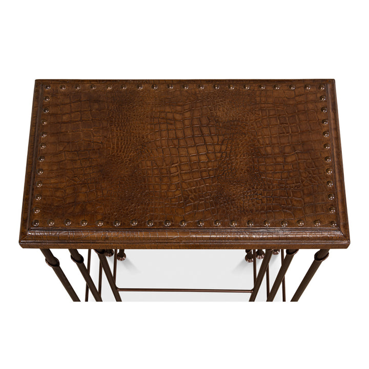 Croc Leather Nesting Tables