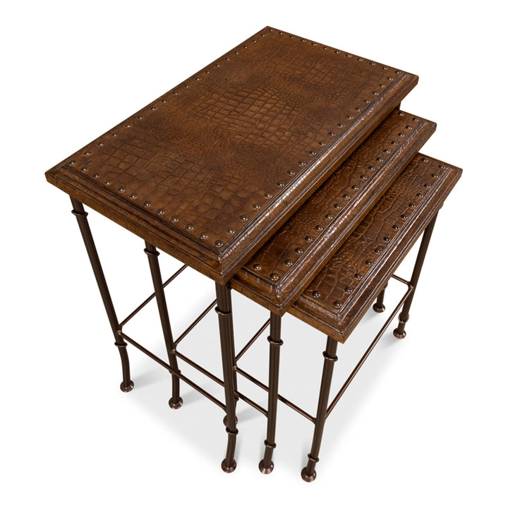Croc Leather Nesting Tables