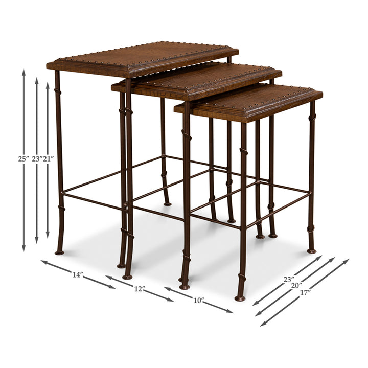Croc Leather Nesting Tables