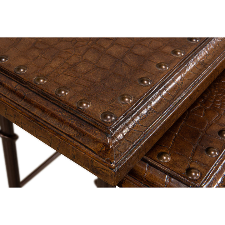 Croc Leather Nesting Tables