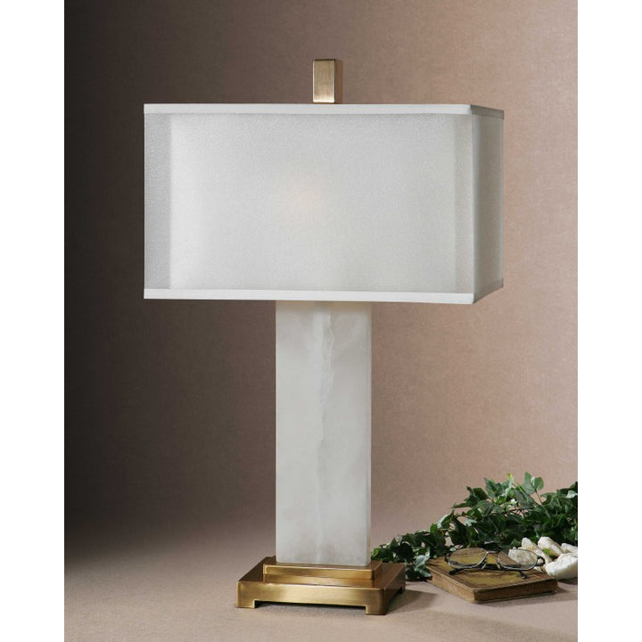 Athanas - Alabaster Lamp - White