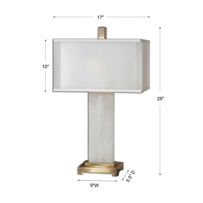 Athanas - Alabaster Lamp - White