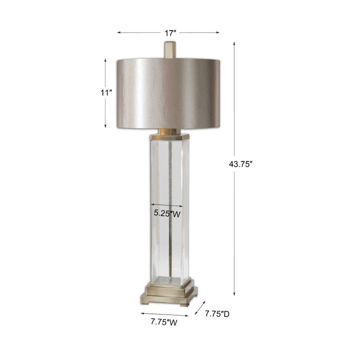 Drustan - Clear Glass Table Lamp - Pearl Silver