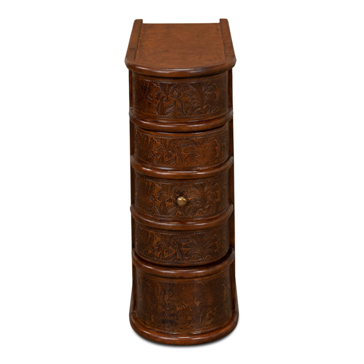 Barnes Leather Book Side Table