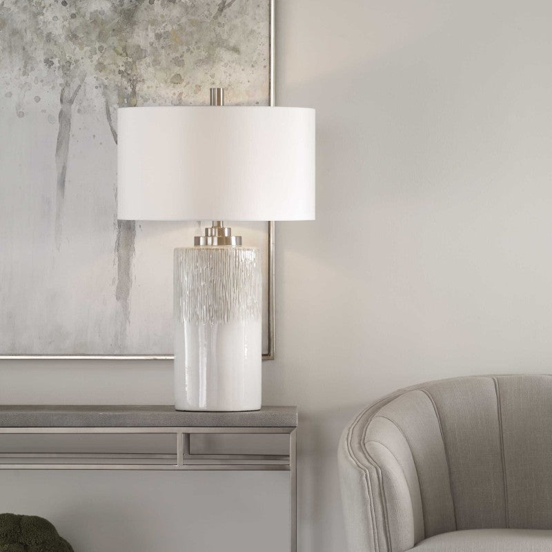 Georgios - Cylinder Table Lamp - White