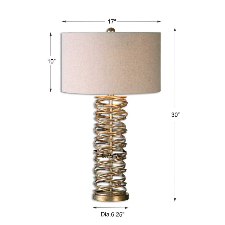 Amarey - Metal Ring Table Lamp - Gold