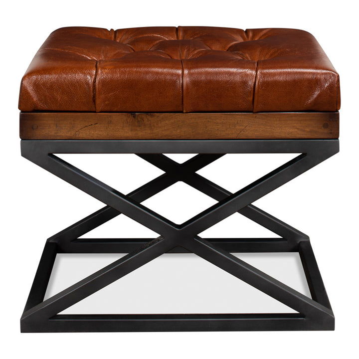 *Leather Cushion Bench