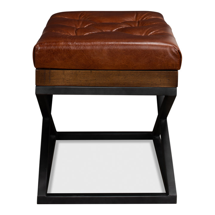 *Leather Cushion Bench