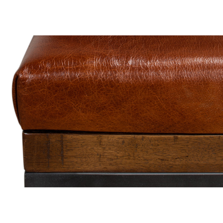 *Leather Cushion Bench