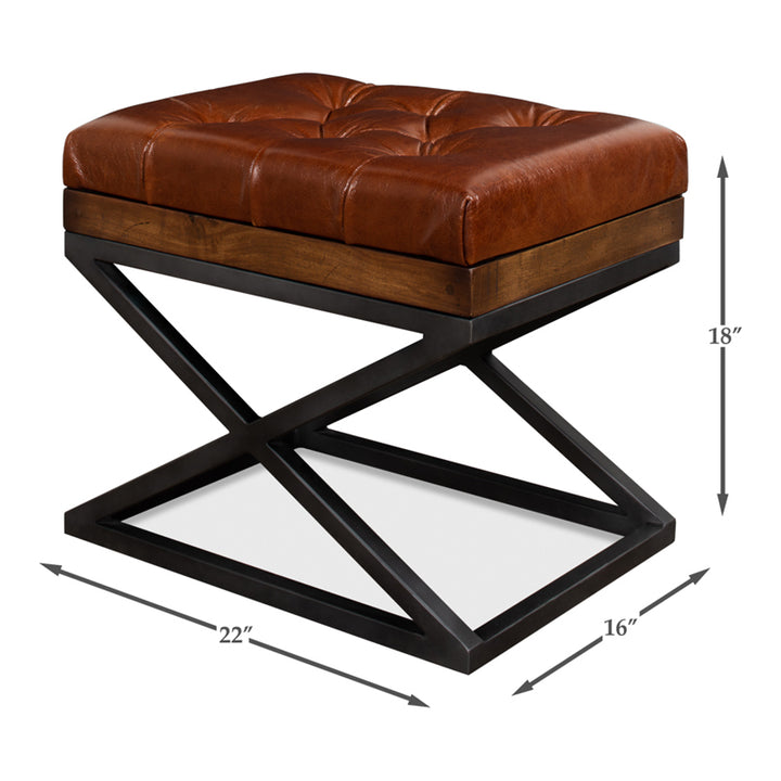 *Leather Cushion Bench