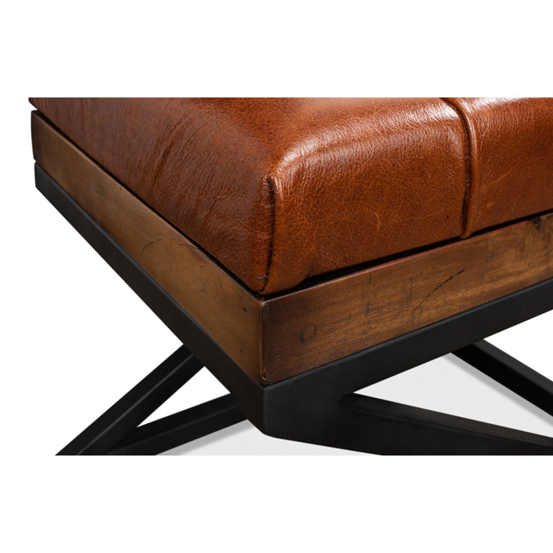 *Leather Cushion Bench