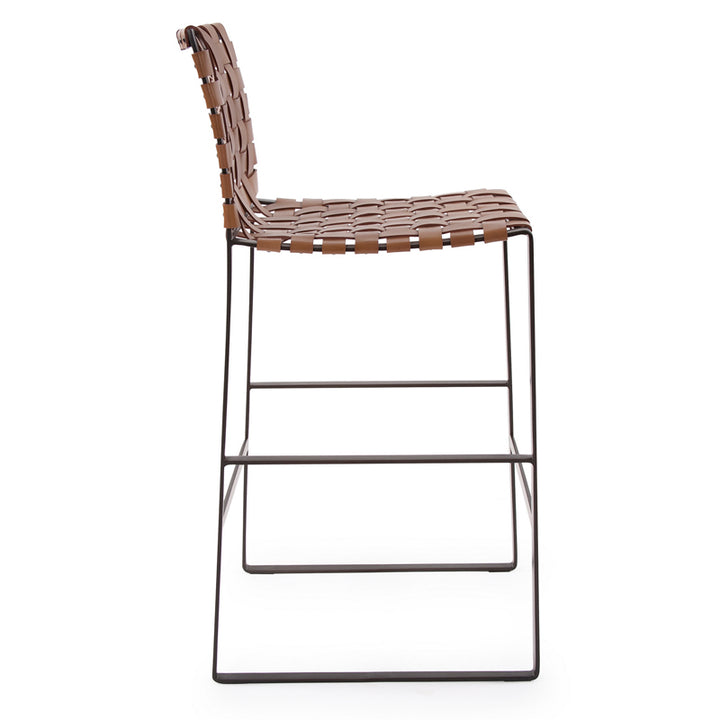 Woven Leather Chairs Barstool