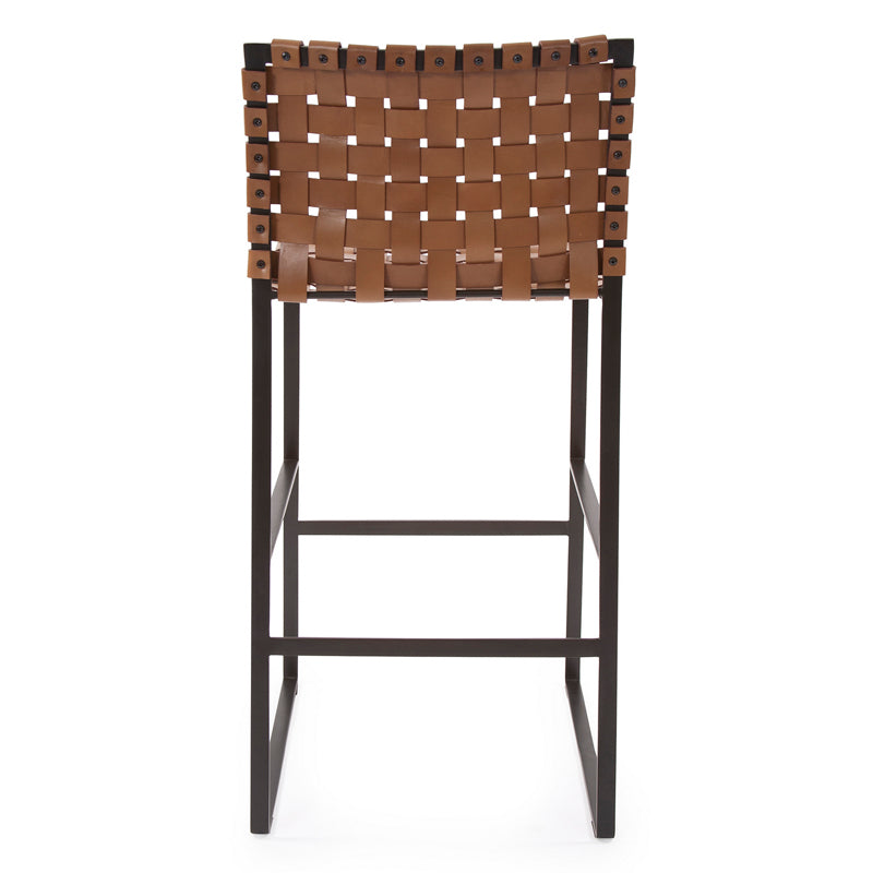Woven Leather Chairs Barstool