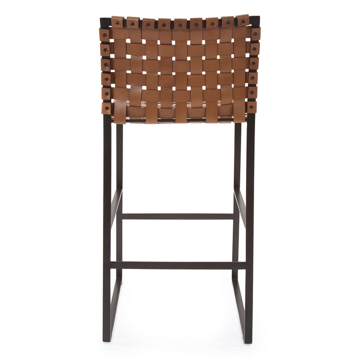 Woven Leather Chairs Barstool