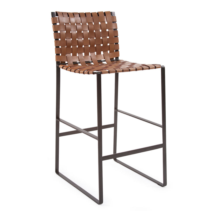 Woven Leather Chairs Barstool
