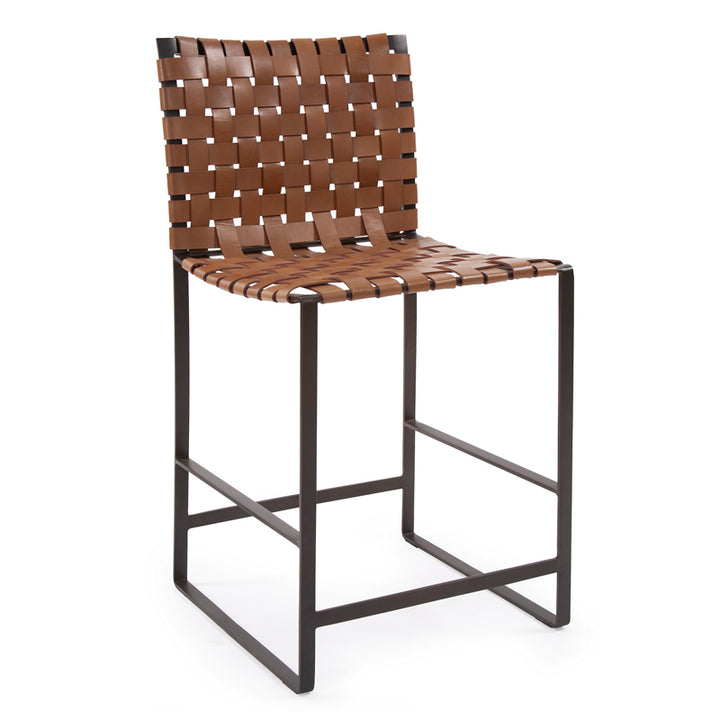 Woven Leather Chairs Counter Stool