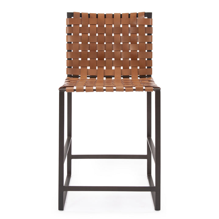Woven Leather Chairs Counter Stool