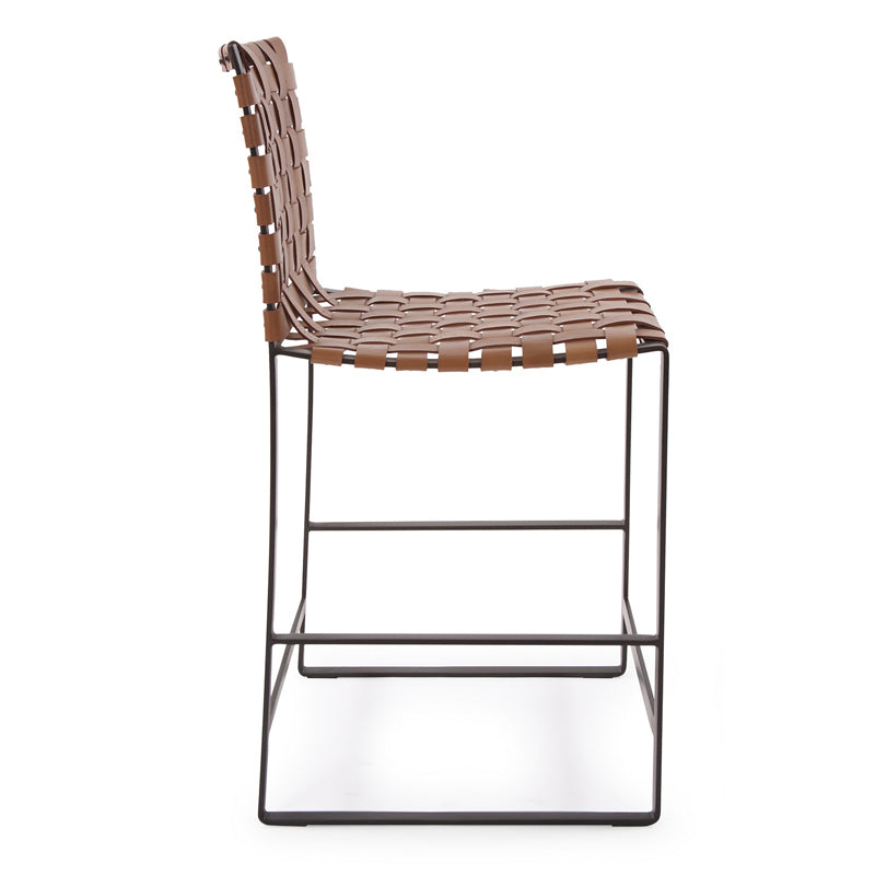 Woven Leather Chairs Counter Stool