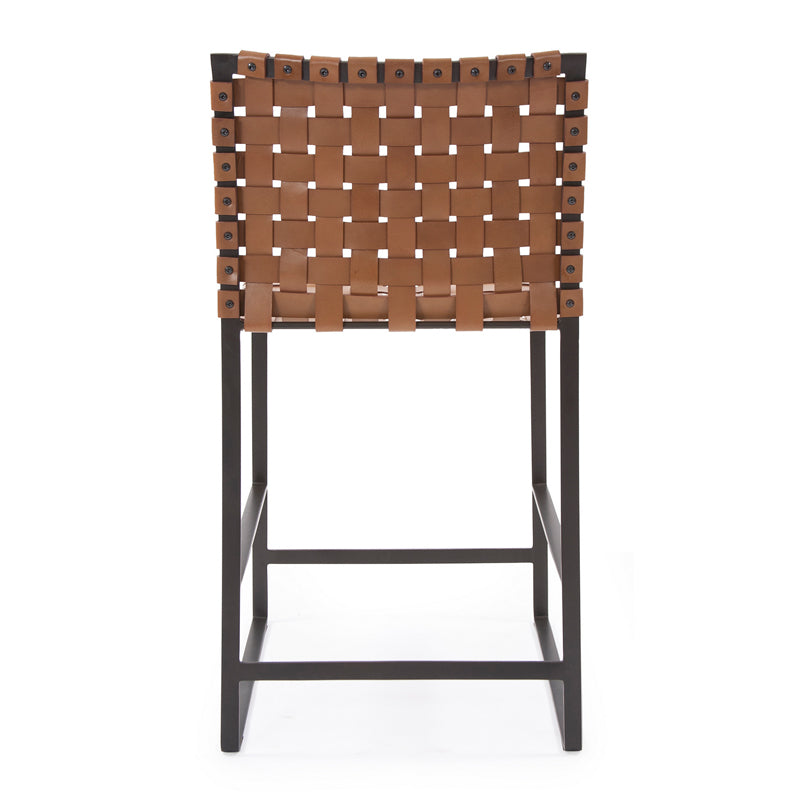Woven Leather Chairs Counter Stool