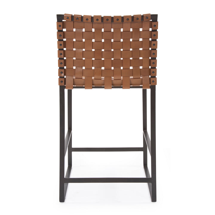 Woven Leather Chairs Counter Stool