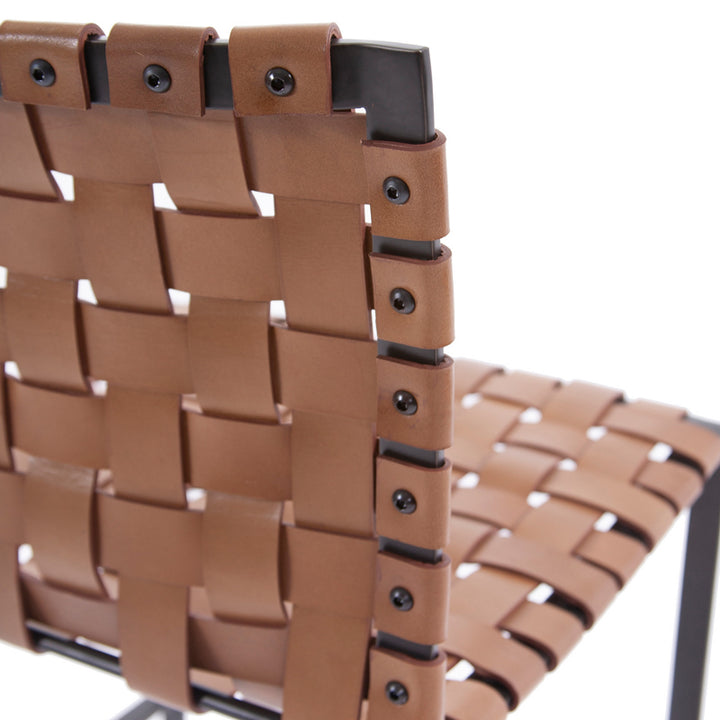 Woven Leather Chairs Counter Stool