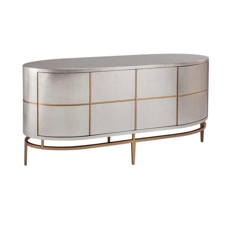 Silver Leaf Gold Console Table