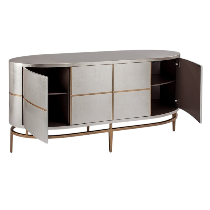 Silver Leaf Gold Console Table