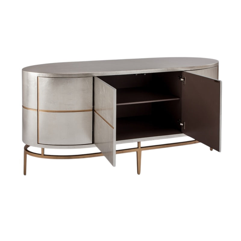 Silver Leaf Gold Console Table