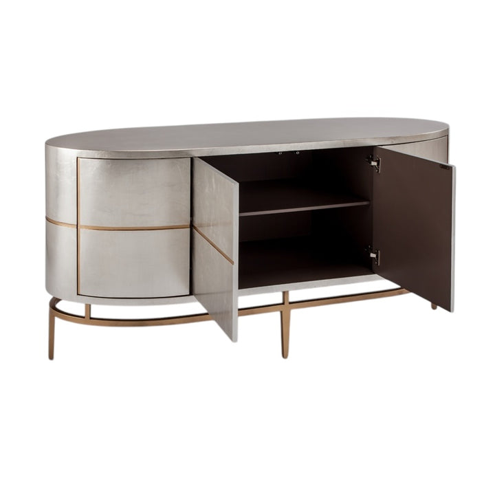 Silver Leaf Gold Console Table