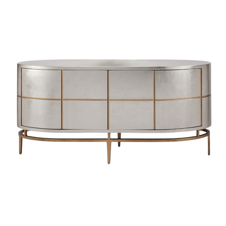 Silver Leaf Gold Console Table