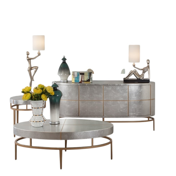 Silver Leaf Gold Console Table