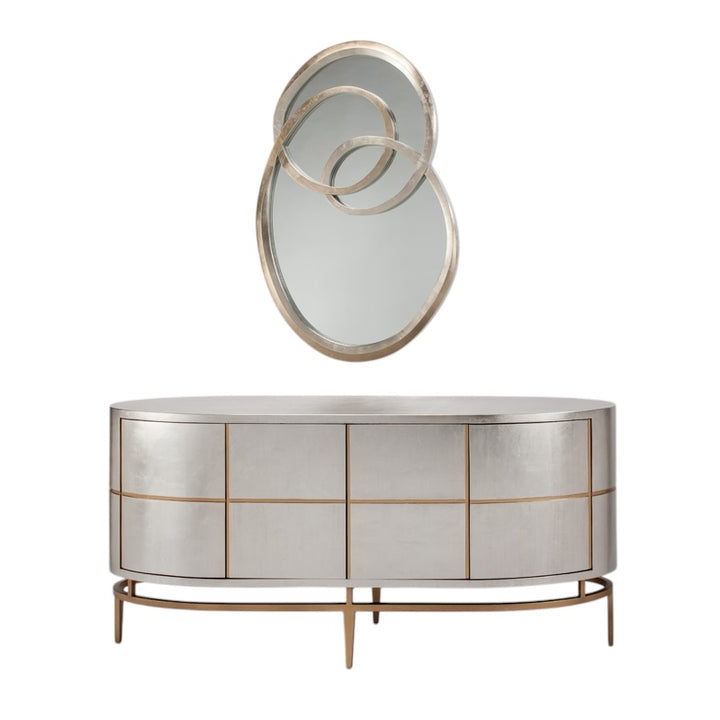 Silver Leaf Gold Console Table