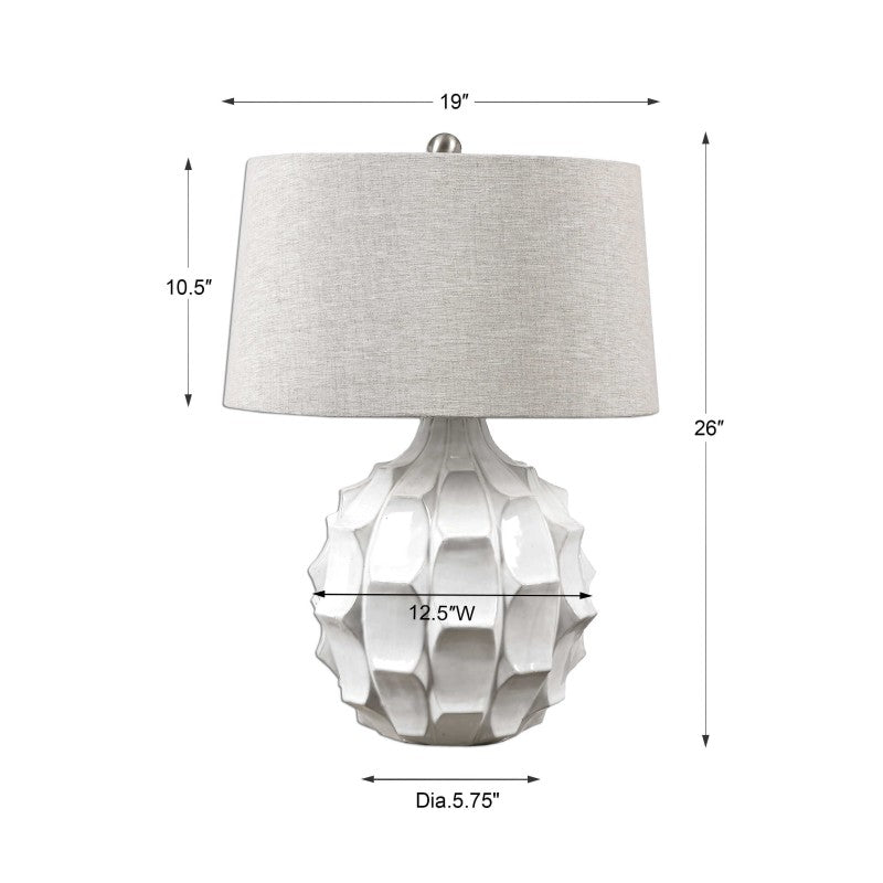 Guerina - Scalloped Lamp - White