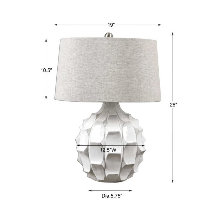 Guerina - Scalloped Lamp - White